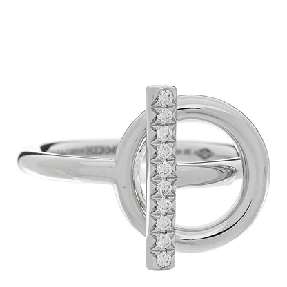 Hermes 18K White Gold Diamond PM Echappee Ring 49 5 1 of 5