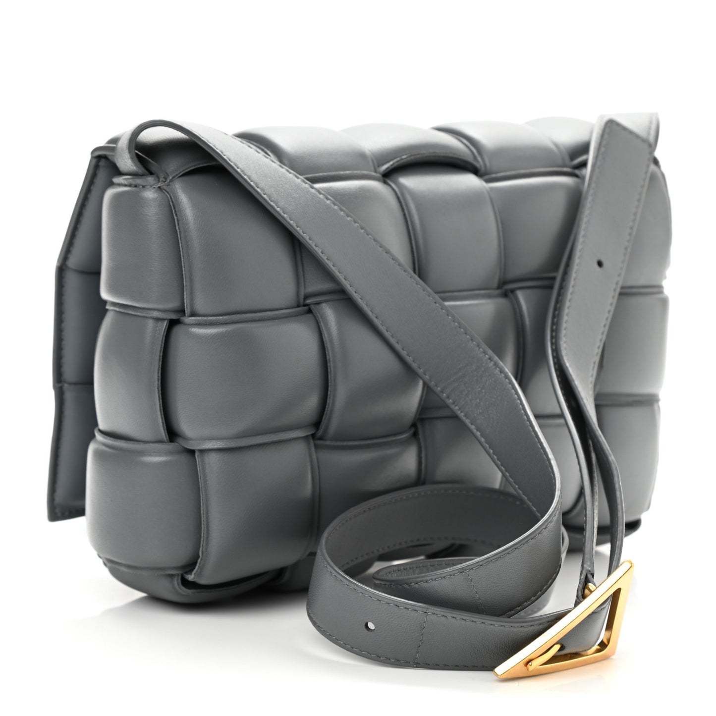 Nappa Maxi Intreccio Padded Cassette Crossbody Bag Thunder