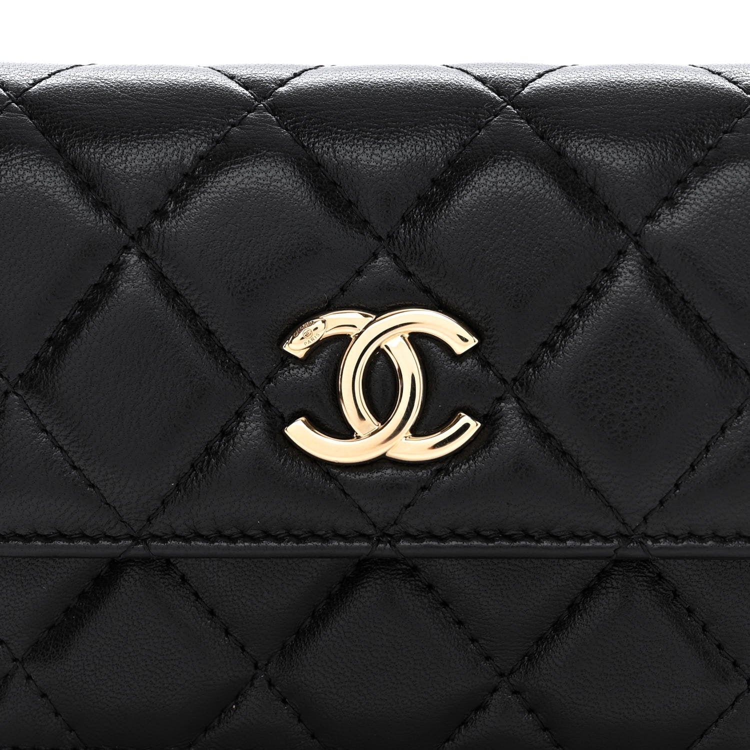 Chanel Shiny Lambskin Ribbon Quilted Flap Belt Bag Black 9 of 12