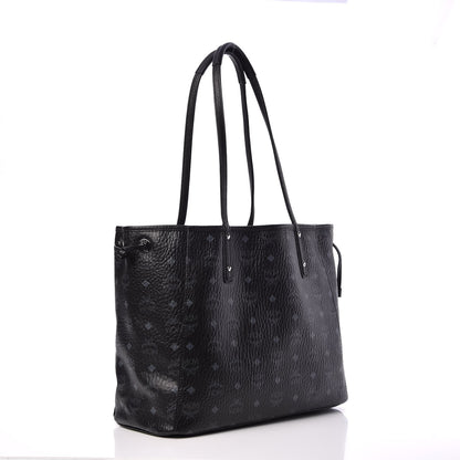 MCM Visetos Medium Reversible Shopping Tote Black 4 of 17
