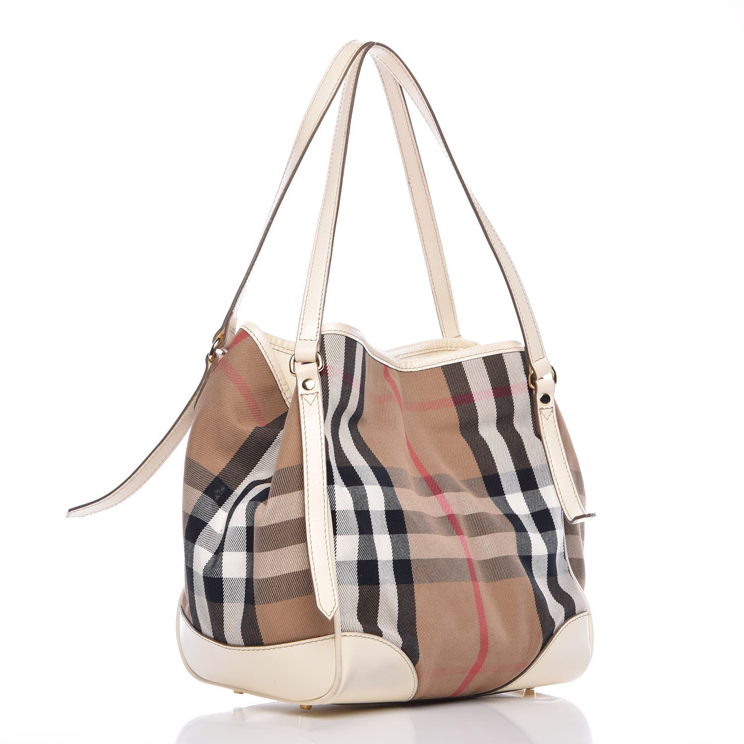 Burberry House Check Small Canterbury Tote White 3 of 14