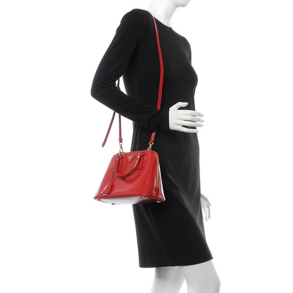 Prada Saffiano Vernice Mini Promenade Tote Rosso 3 of 13