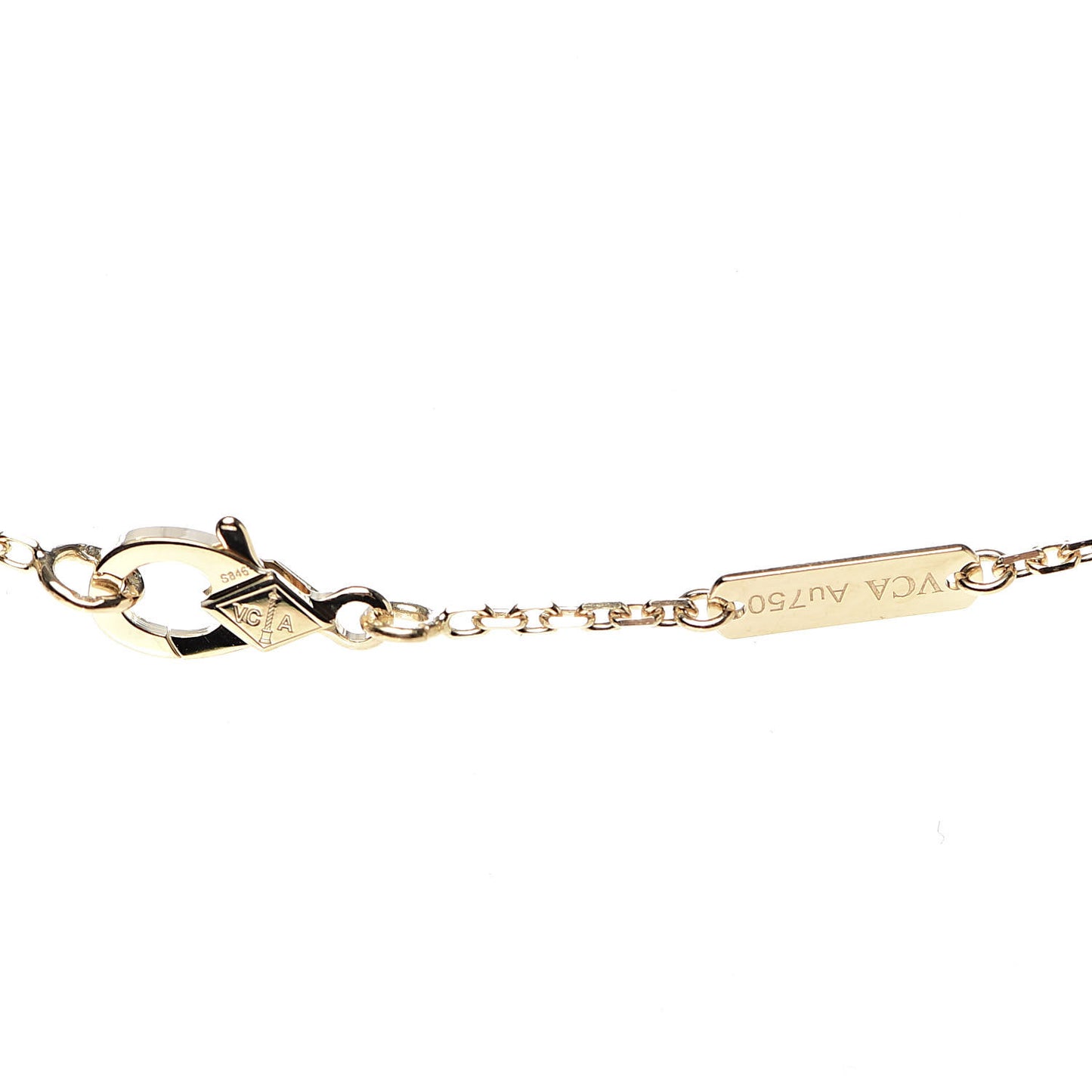 18K Yellow Gold Carnelian Vintage Alhambra Pendant Necklace
