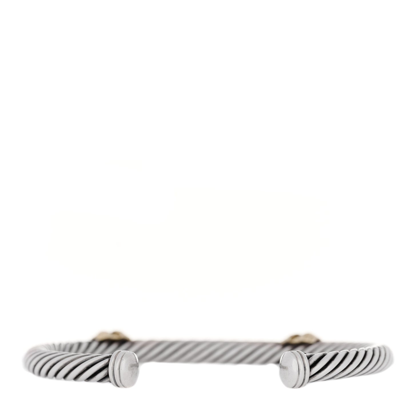 Sterling Silver 14K Yellow Gold Blue Sapphire 5mm Cable Classics Two Station Bracelet