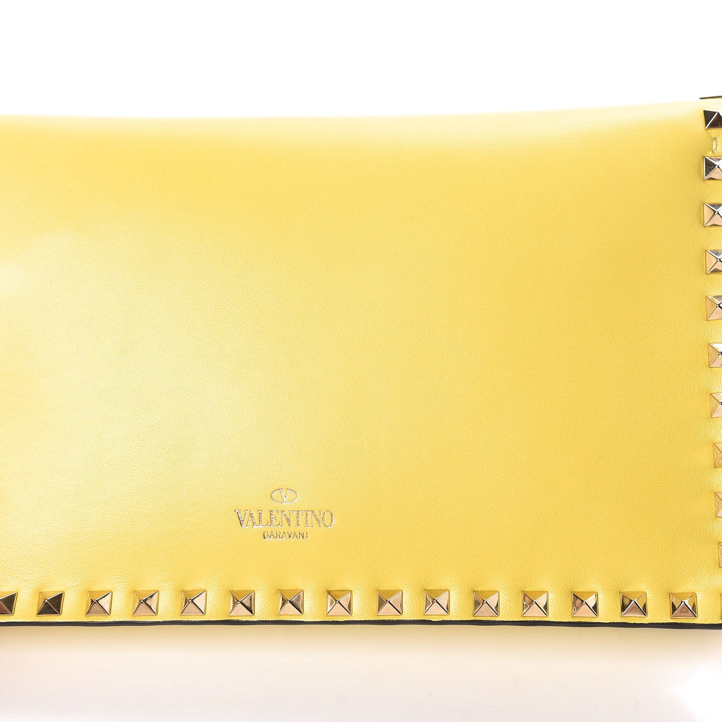 Nappa Rockstud Wristlet Clutch Naples Yellow