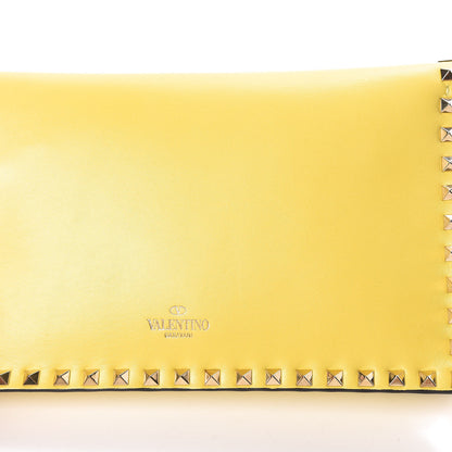 Valentino Garavani Nappa Rockstud Wristlet Clutch Naples Yellow 10 of 10