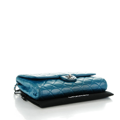 Chanel Lambskin Quilted Clutch With Chain Flap Turquoise 4 of 8