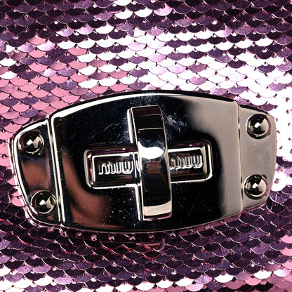 Miu Miu Paillettes Crystal Sequin Flap Rosa 10 of 10