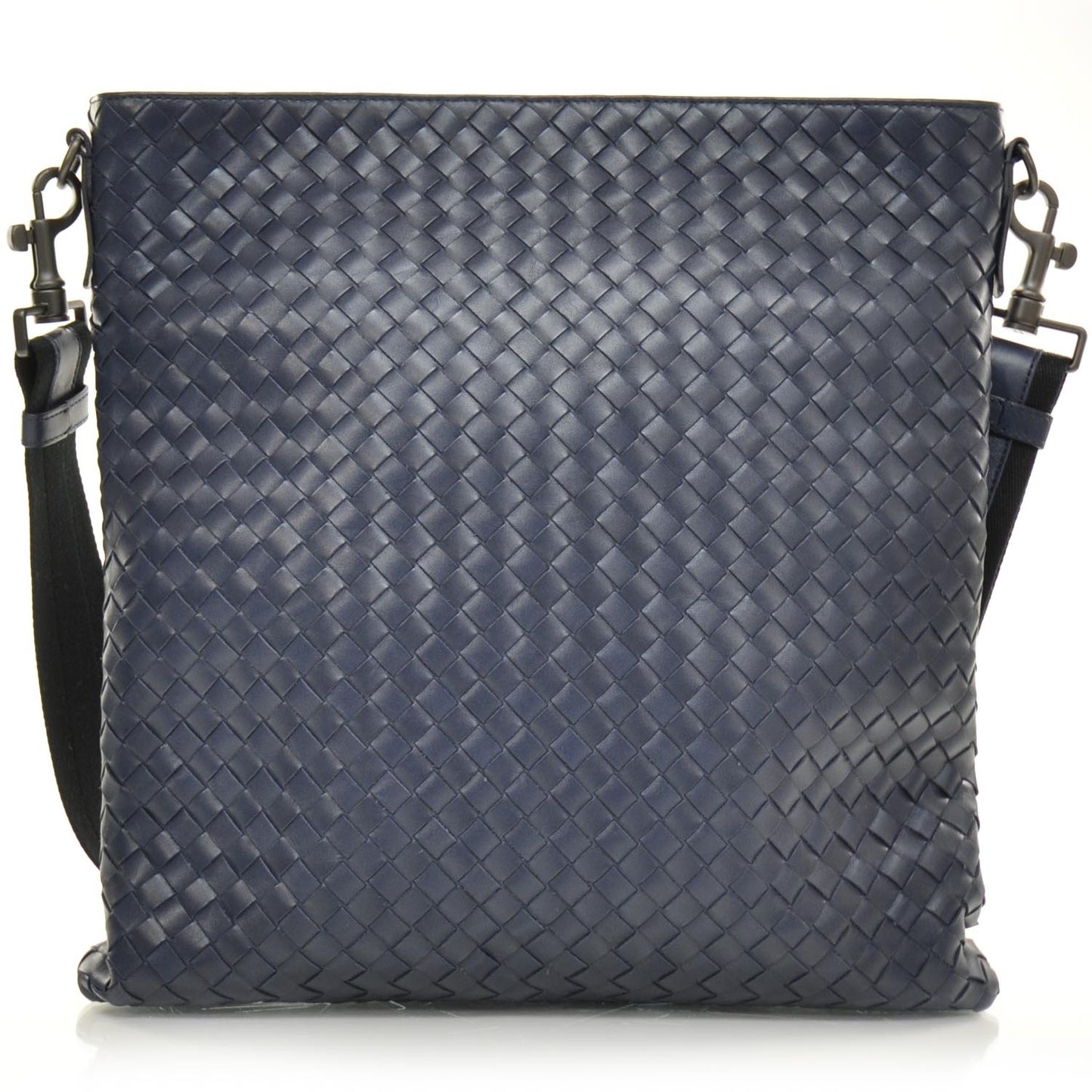 Nappa Intrecciato Messenger Bag Navy Blue