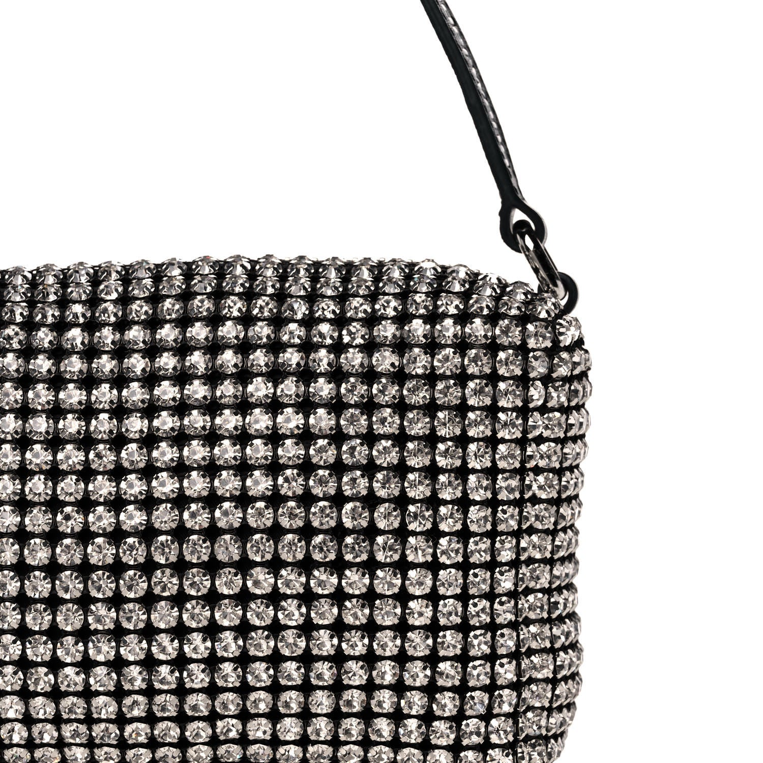 Alexander Wang Mesh Crystal Rhinestone Mini Heiress Pouch Black Silver 8 of 11