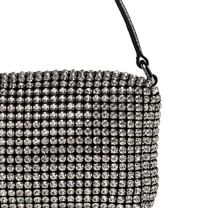 Alexander Wang Mesh Crystal Rhinestone Mini Heiress Pouch Black Silver 8 of 11