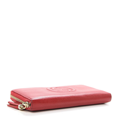 Gucci Pebbled Calfskin Soho Zip Around Wallet Red 4 of 14