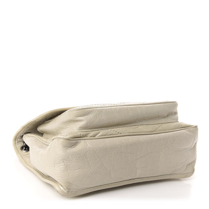 Saint Laurent Crinkled Calfskin Matelasse Monogram Medium Niki Chain Satchel Ivory 4 of 17