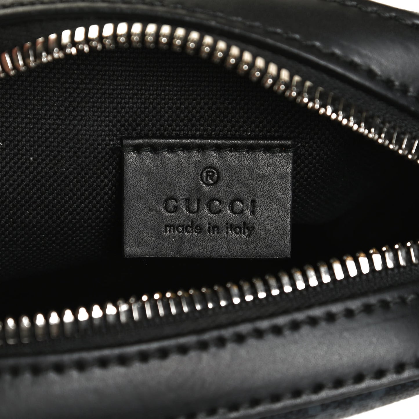 GG Supreme Monogram Appia Calfskin Web Small Camera Messenger Bag Black Grey