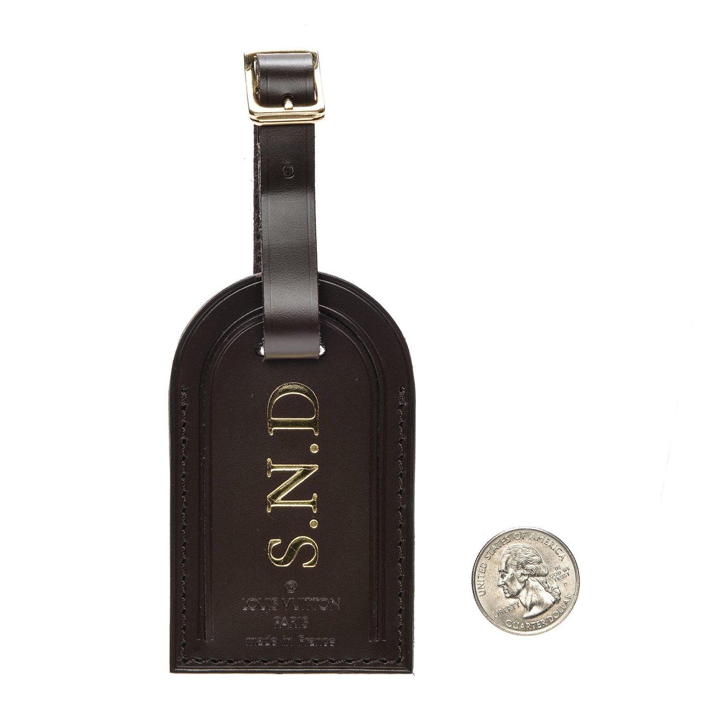 Calfskin Luggage Tag Ebene