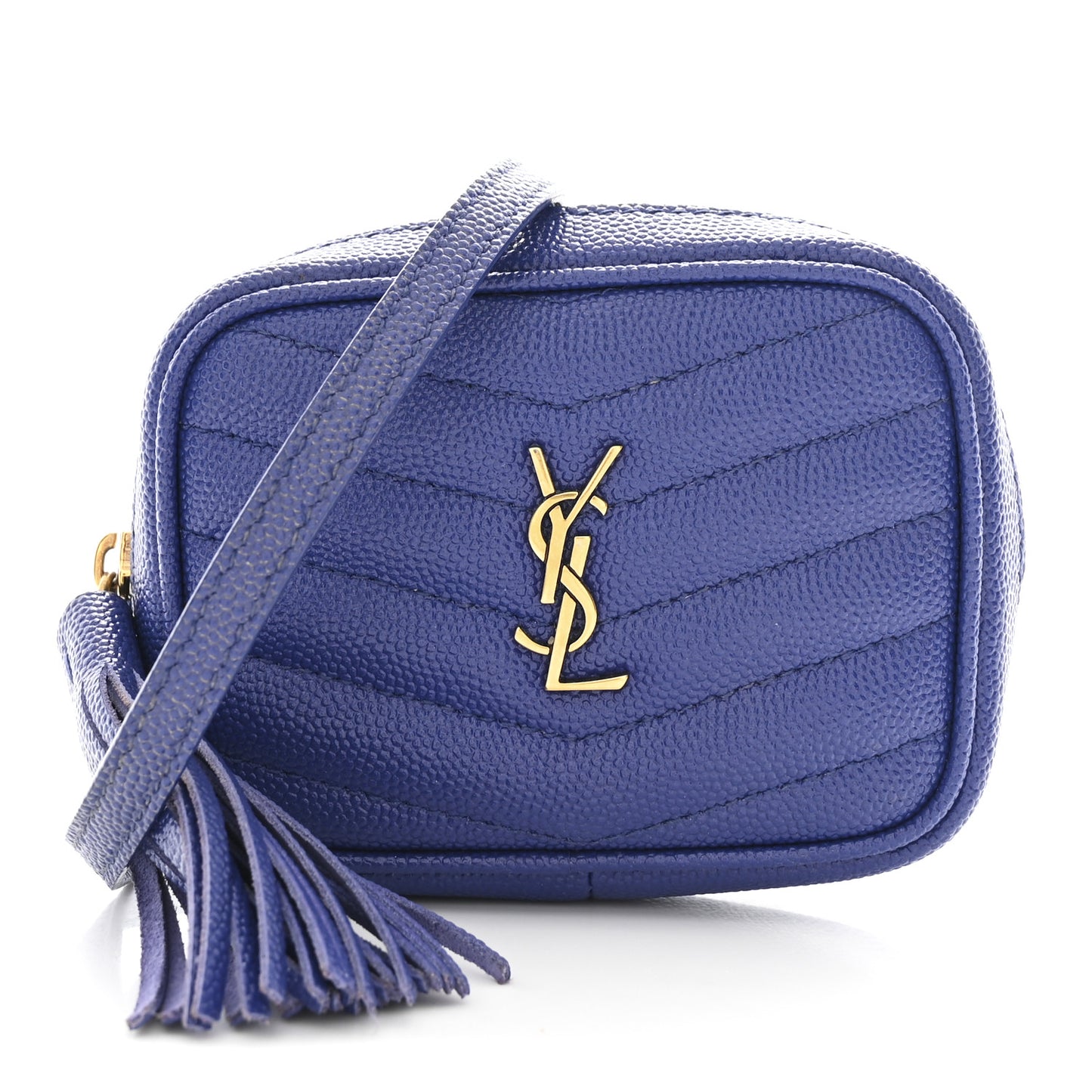 Grain De Poudre Matelasse Monogram Baby Lou Camera Bag Sapphire Blue