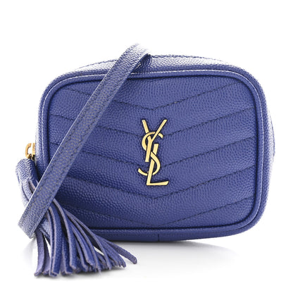 Saint Laurent Grain De Poudre Matelasse Monogram Baby Lou Camera Bag Sapphire Blue 1 of 10