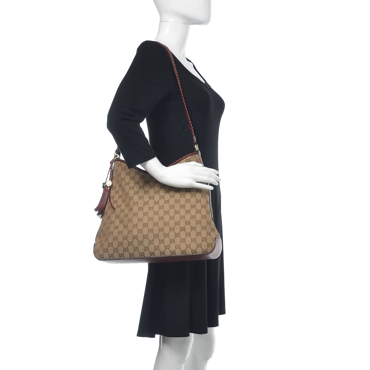 Gucci Monogram Medium Marrakech Hobo Red 2 of 9