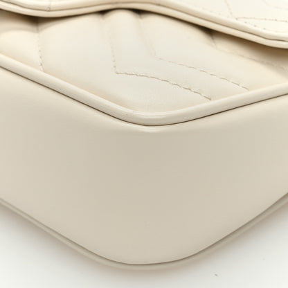Gucci Calfskin Matelasse Monochrome GG Marmont Chain Belt Bag Mystic White 9 of 10