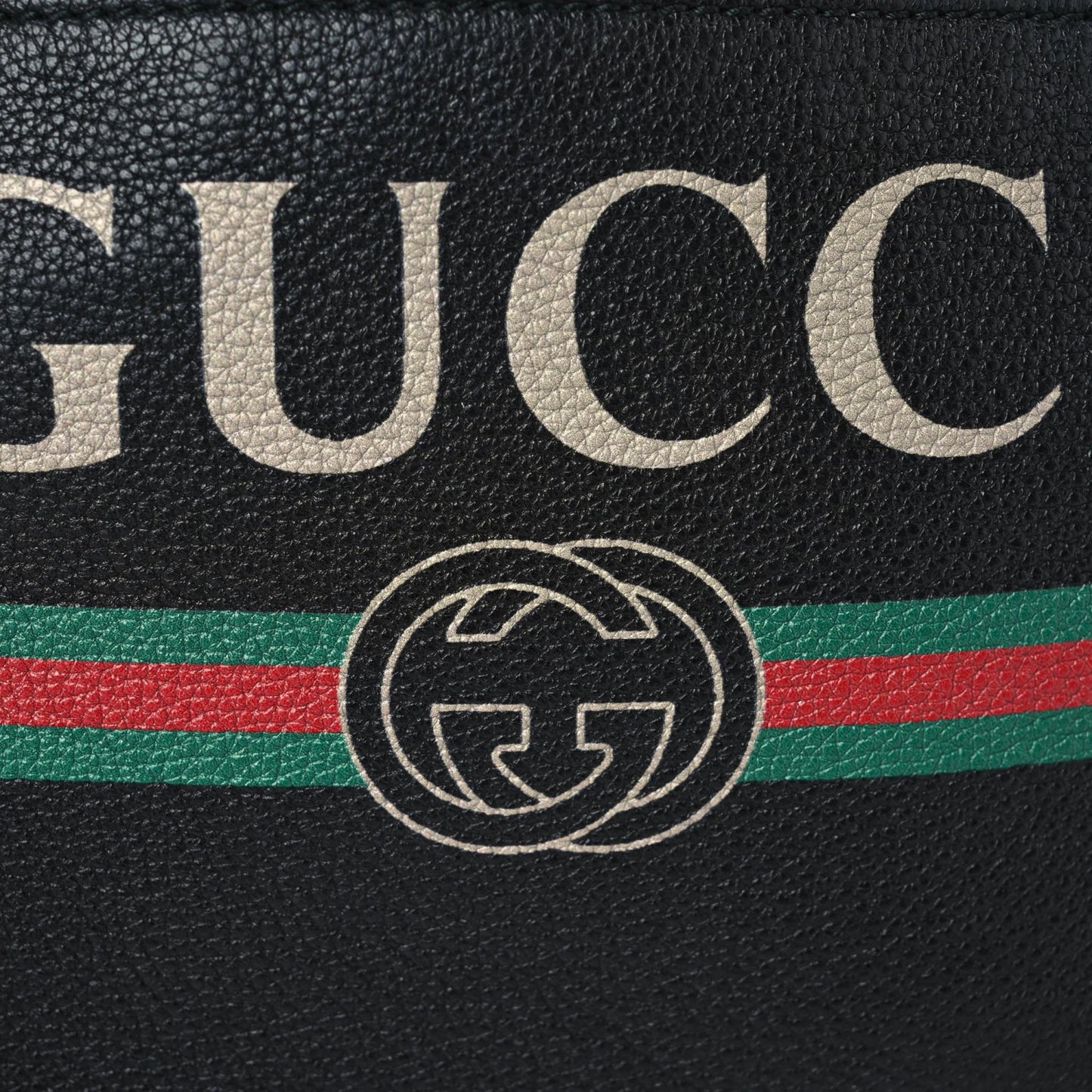 Grained Calfskin Logo Belt Bag Black