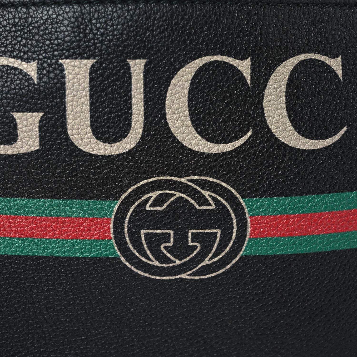 Gucci Grained Calfskin Logo Belt Bag Black 7 of 12