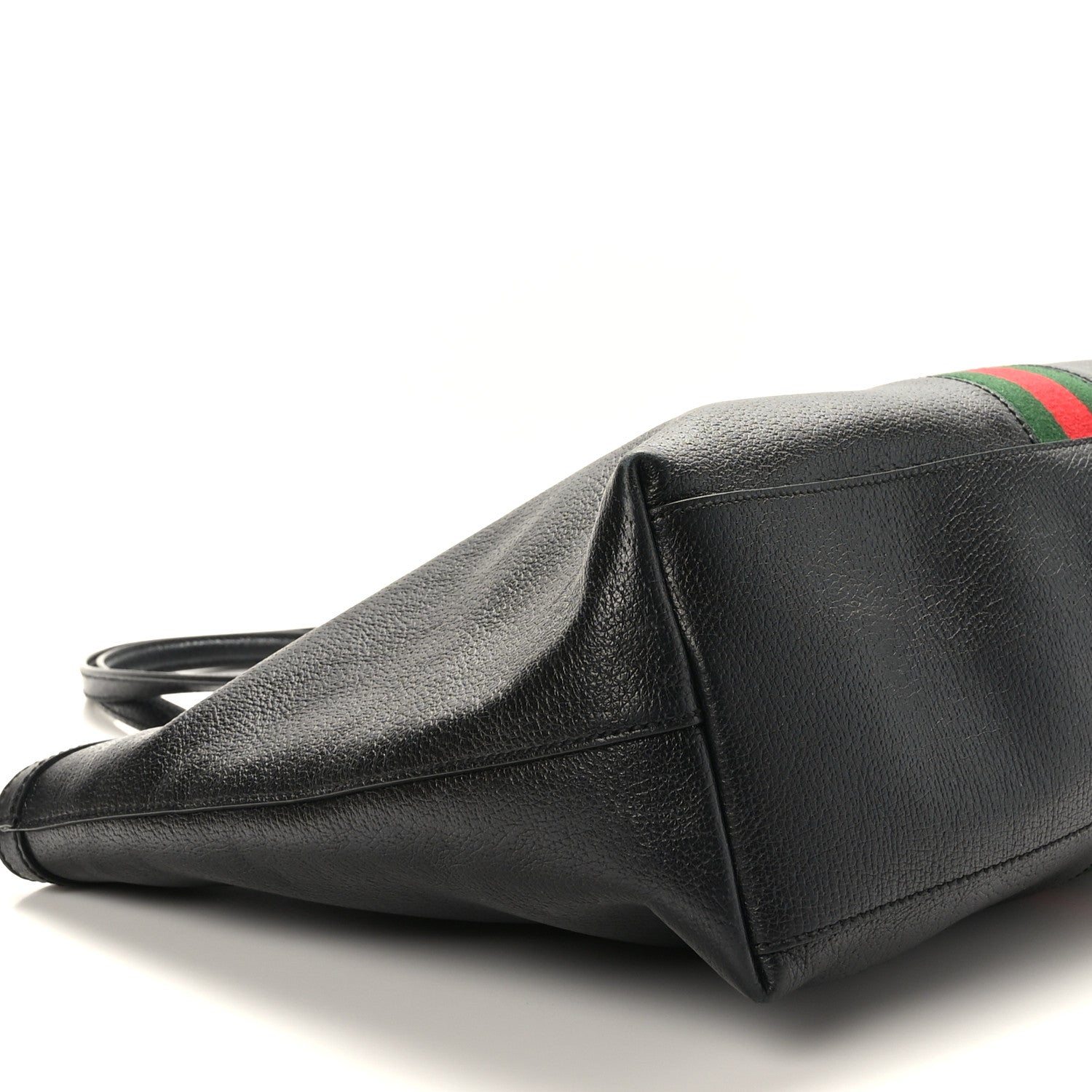 Gucci Textured Calfskin Web Medium Ophidia Shopping Tote Black 4 of 9