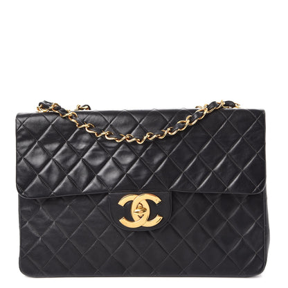 Chanel Lambskin Quilted XL Jumbo Single Flap Black 1 of 15