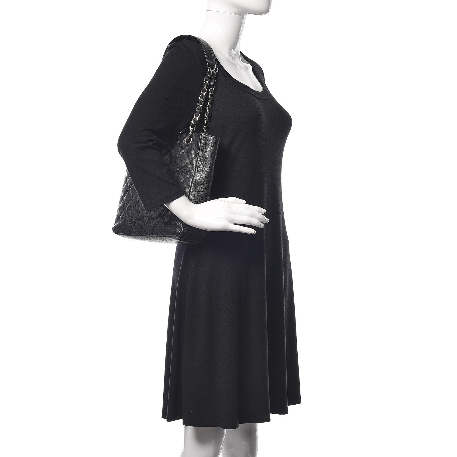 Chanel Caviar Quilted Petit Shopping Tote PST Black 2 of 11