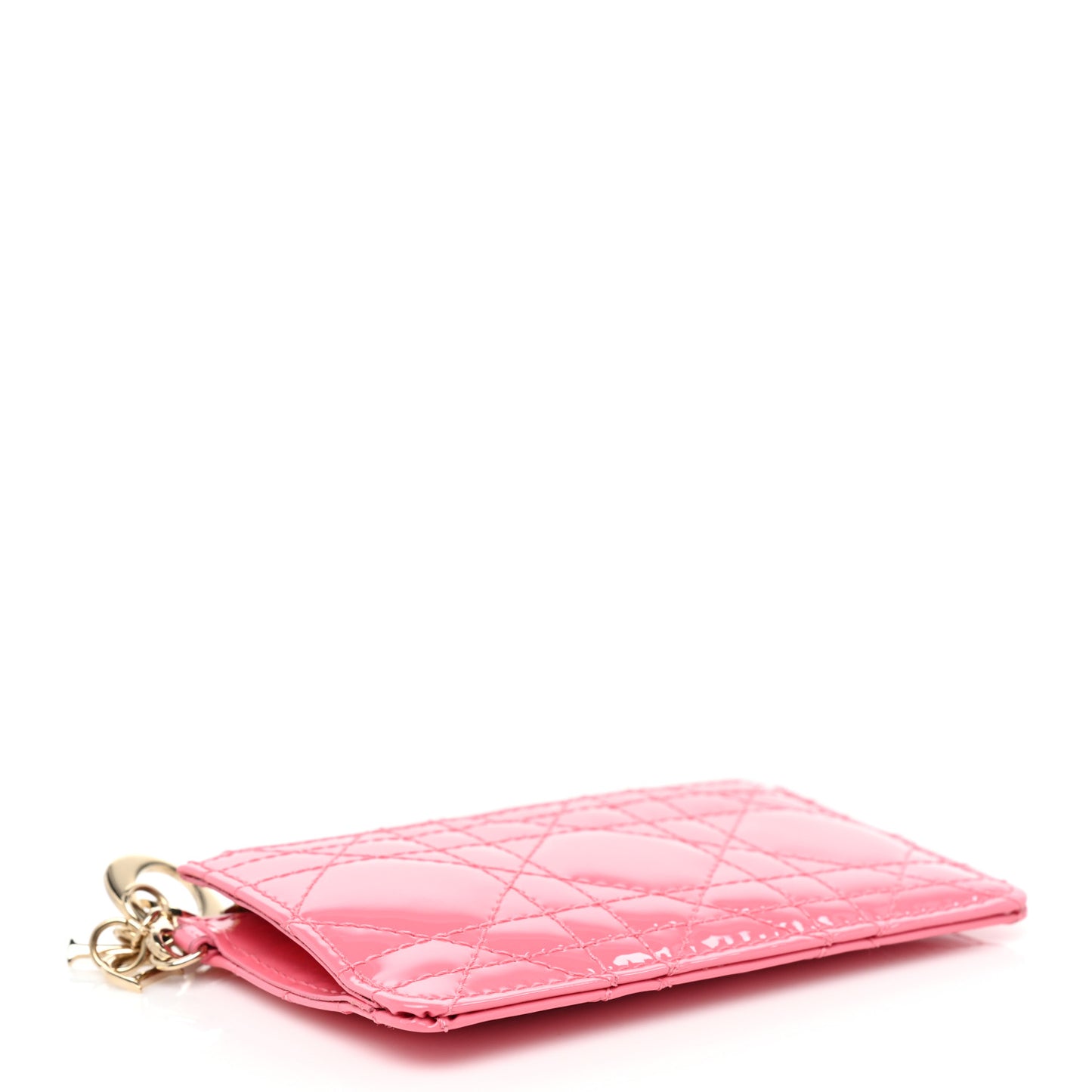 Patent Cannage Lady Dior Key Pouch Pink