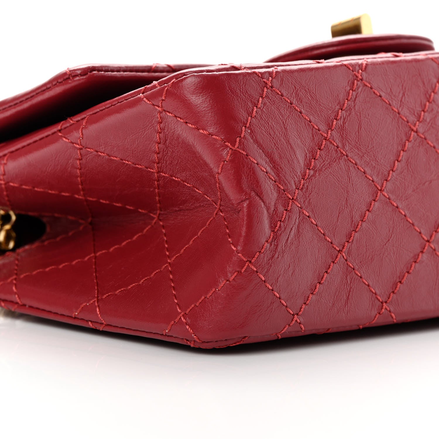 Chanel Aged Calfskin Quilted 2.55 Reissue Mini Flap Red 9 of 10