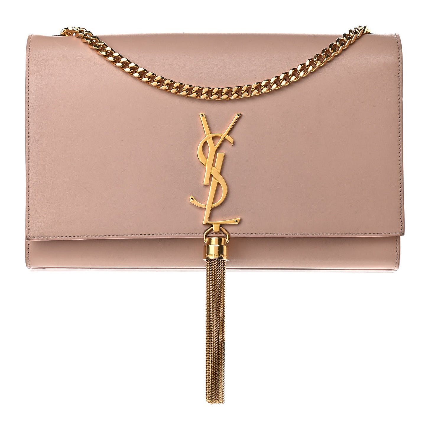 Smooth Calfskin Medium Classic Monogram Kate Tassel Satchel Pink