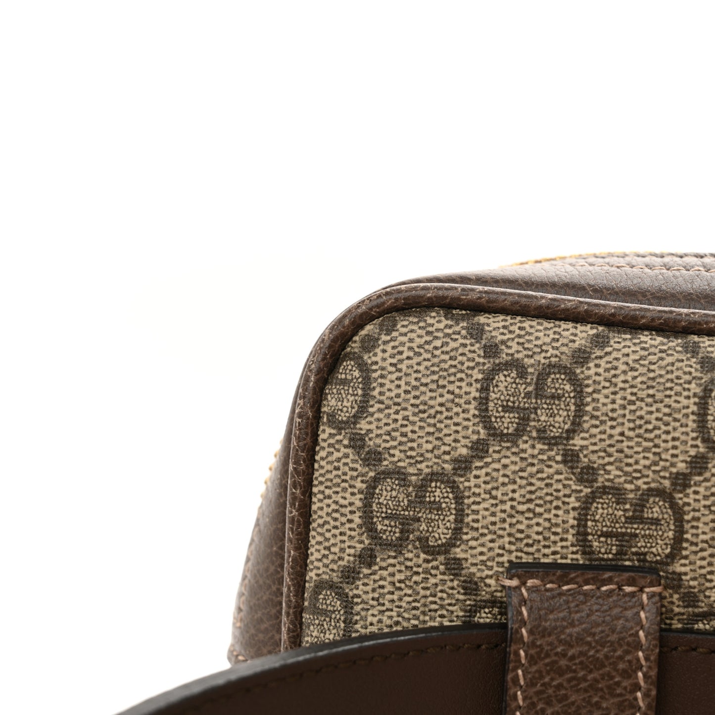 GG Supreme Monogram Web Small Ophidia Belt Bag 85 34 Dark Brown