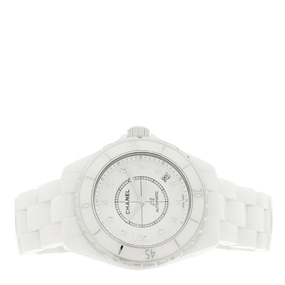 Chanel Stainless Steel Ceramic Diamond 38mm J12 Automatic Watch White 2 of 5