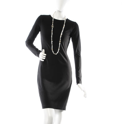 Chanel Marble Beaded CC Long Necklace Gold White 2 of 5