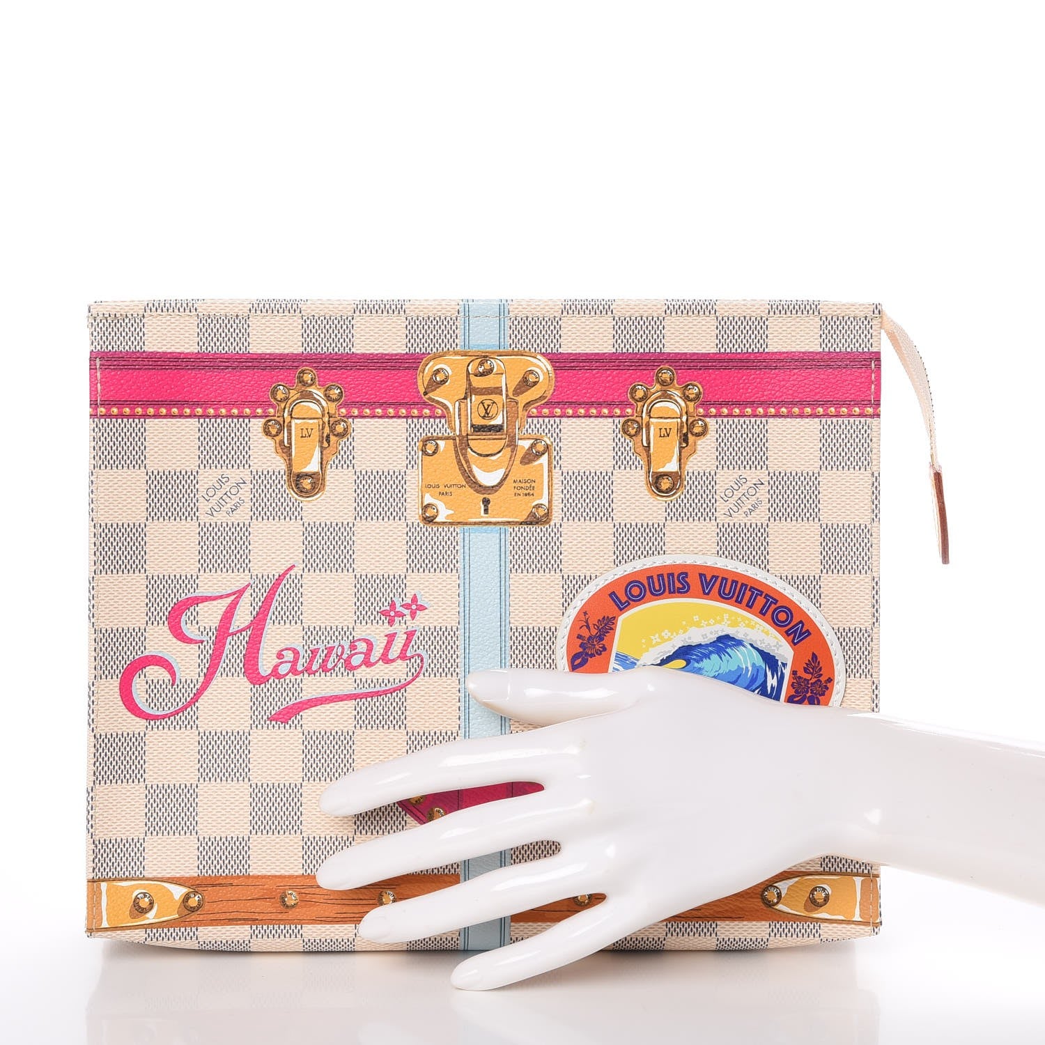 Louis Vuitton Damier Azur Summer Trunks Hawaii Toiletry Pouch 26 2 of 7