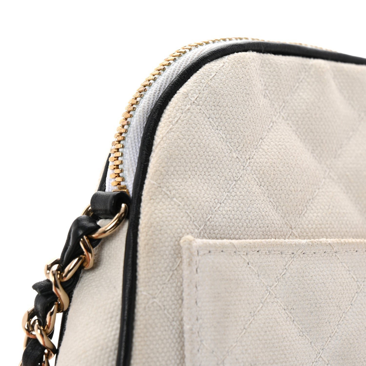 Chanel Canvas Calfskin Tennis Racket Mini Bag White Black 15 of 15