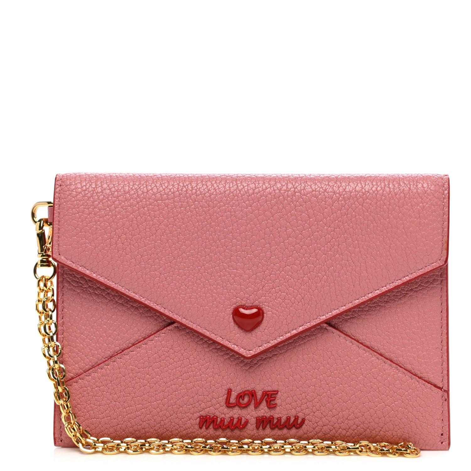 Miu Miu Goatskin Madras Love Wristlet Pouch Rosa 1 of 8