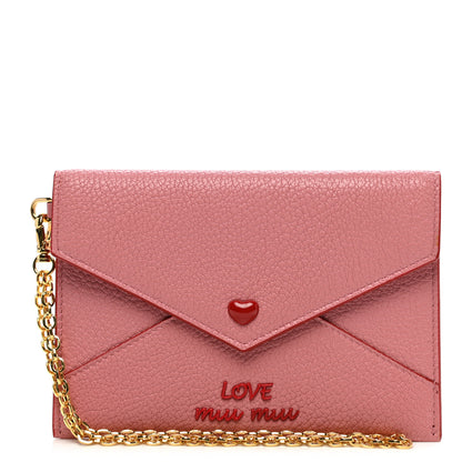 Miu Miu Goatskin Madras Love Wristlet Pouch Rosa 1 of 8