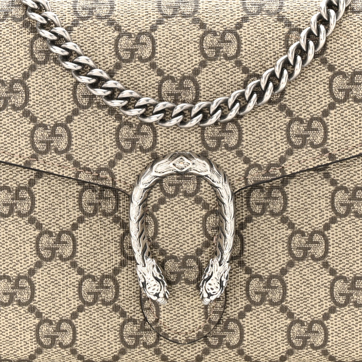 Gucci GG Supreme Monogram Mini Dionysus Chain Wallet Beige Taupe 8 of 11