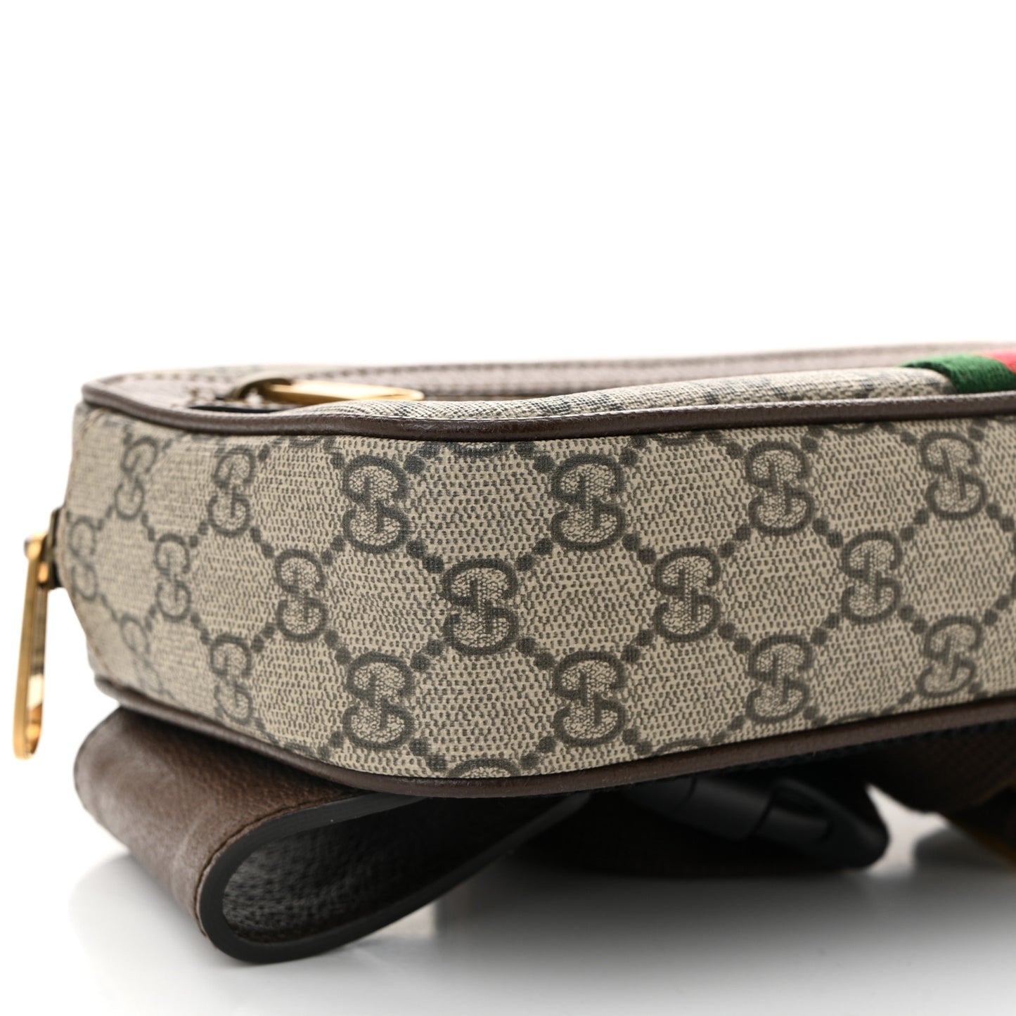 Soft GG Supreme Monogram Medium Ophidia Belt Bag Dark Brown