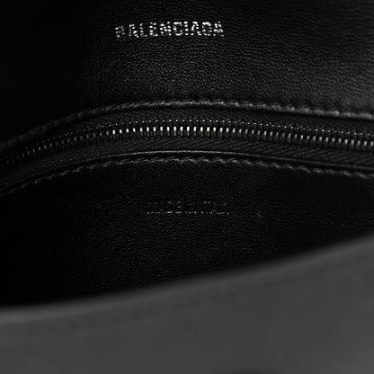 Balenciaga Semi Shiny Smooth Calfskin Monochrome Small Downtown Shoulder Bag Black 7 of 13