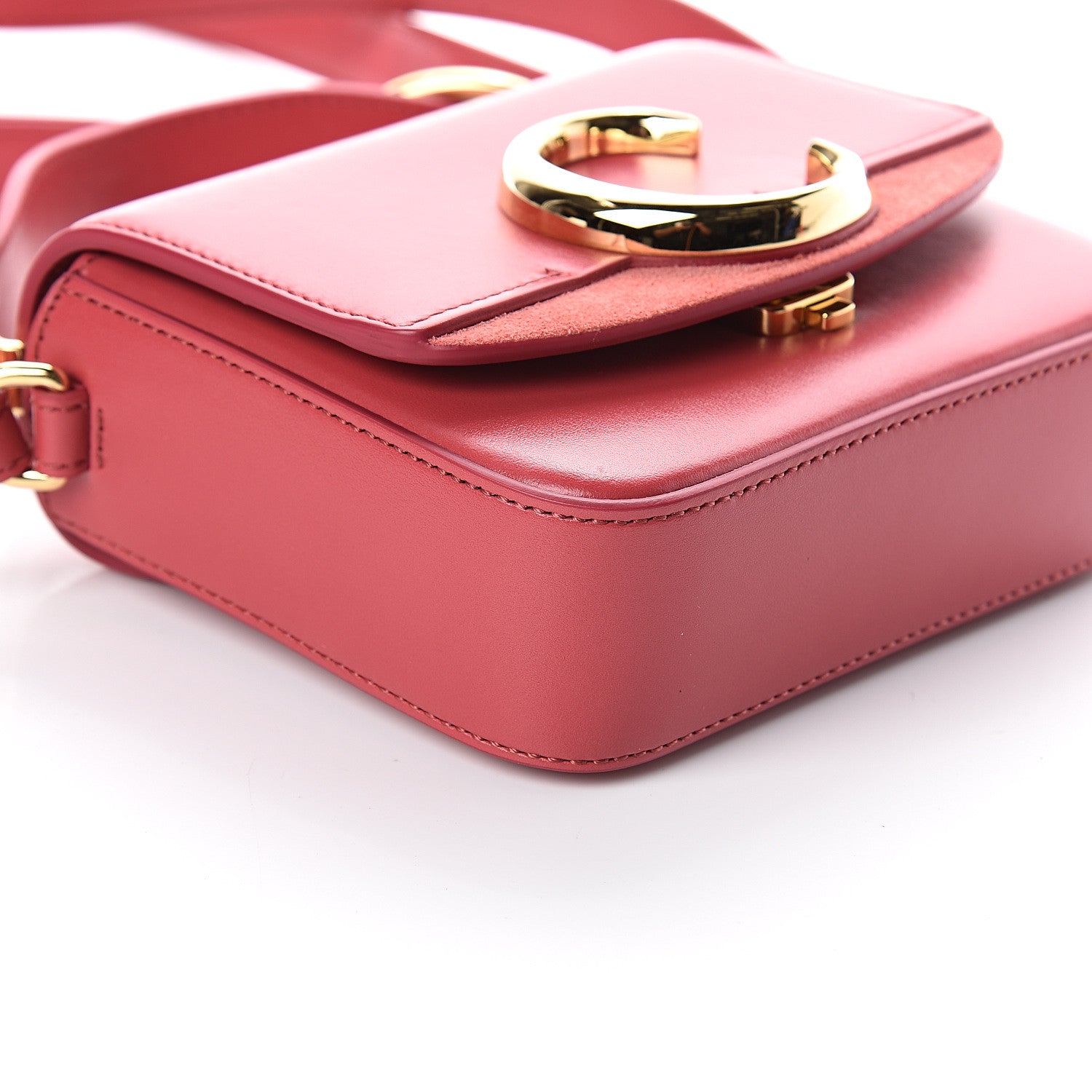 Chloe Shiny Calfskin Suede Mini C Double Carry Scarlet Pink 6 of 7