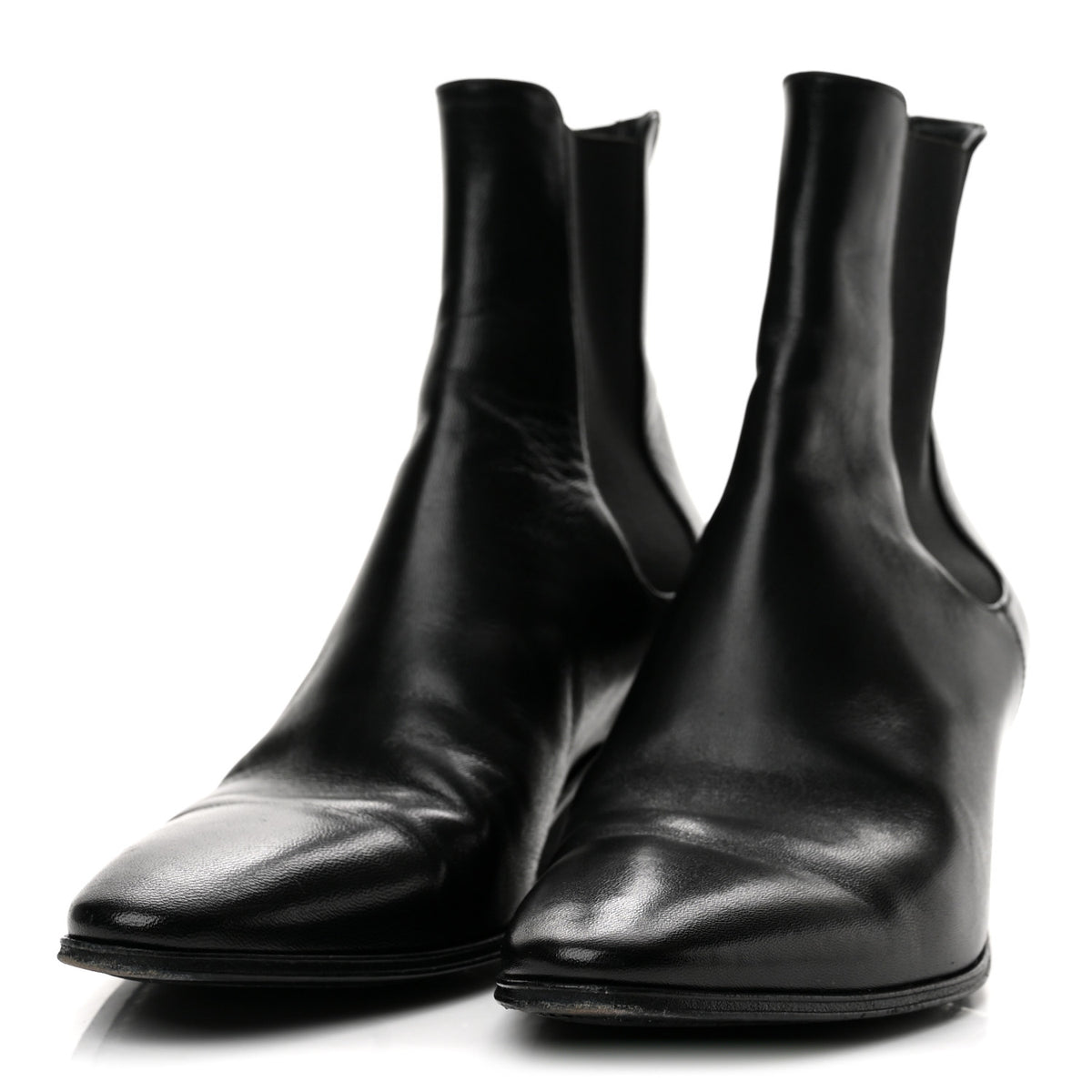 Saint Laurent Incrociato Muriel Vassili 60 Ankle Zip Boots 35 Black 4 of 10