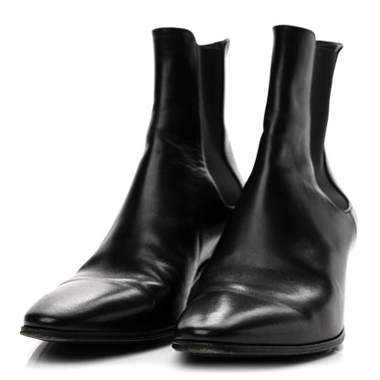 Saint Laurent Incrociato Muriel Vassili 60 Ankle Zip Boots 35 Black 4 of 10