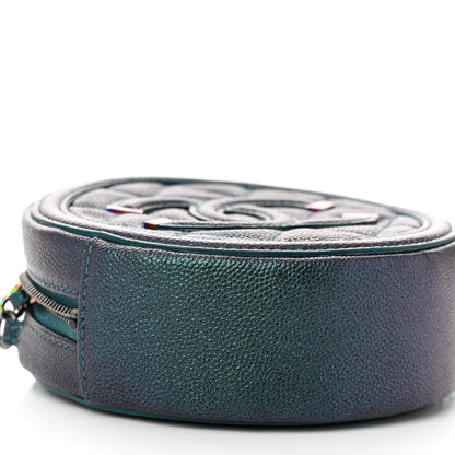 Chanel Iridescent Caviar Quilted Round Filigree Crossbody Dark Turquoise 9 of 11