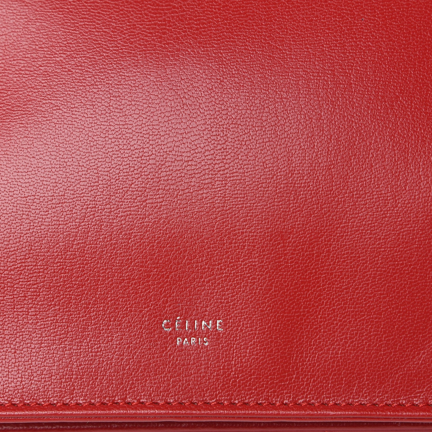Celine Patina Box Calfskin Medium Clasp Shoulder Bag Pop Red 6 of 10