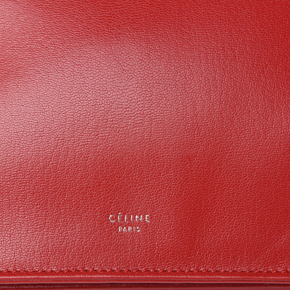 Celine Patina Box Calfskin Medium Clasp Shoulder Bag Pop Red 6 of 10