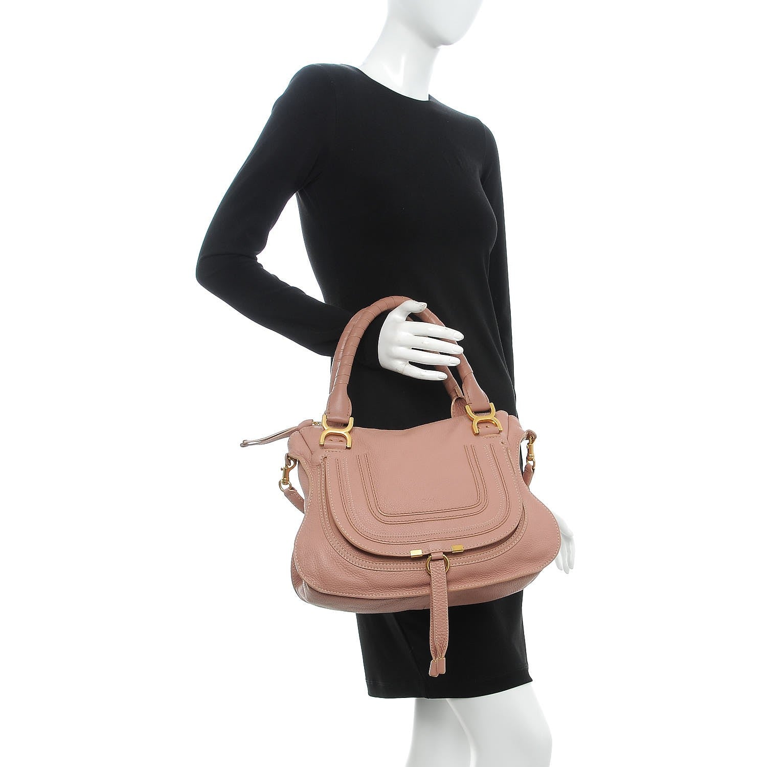 Chloe Calfskin Medium Marcie Satchel Anemone Pink 3 of 9