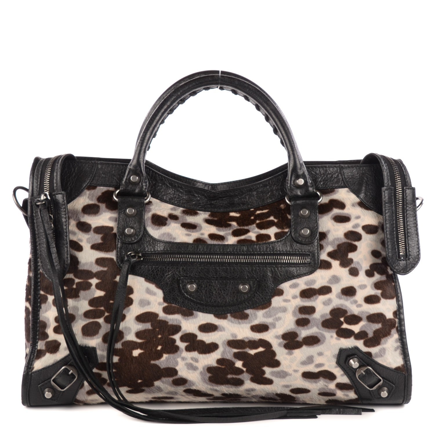 Balenciaga Leopard Pony Hair Classic Hardware City Black 1 of 13