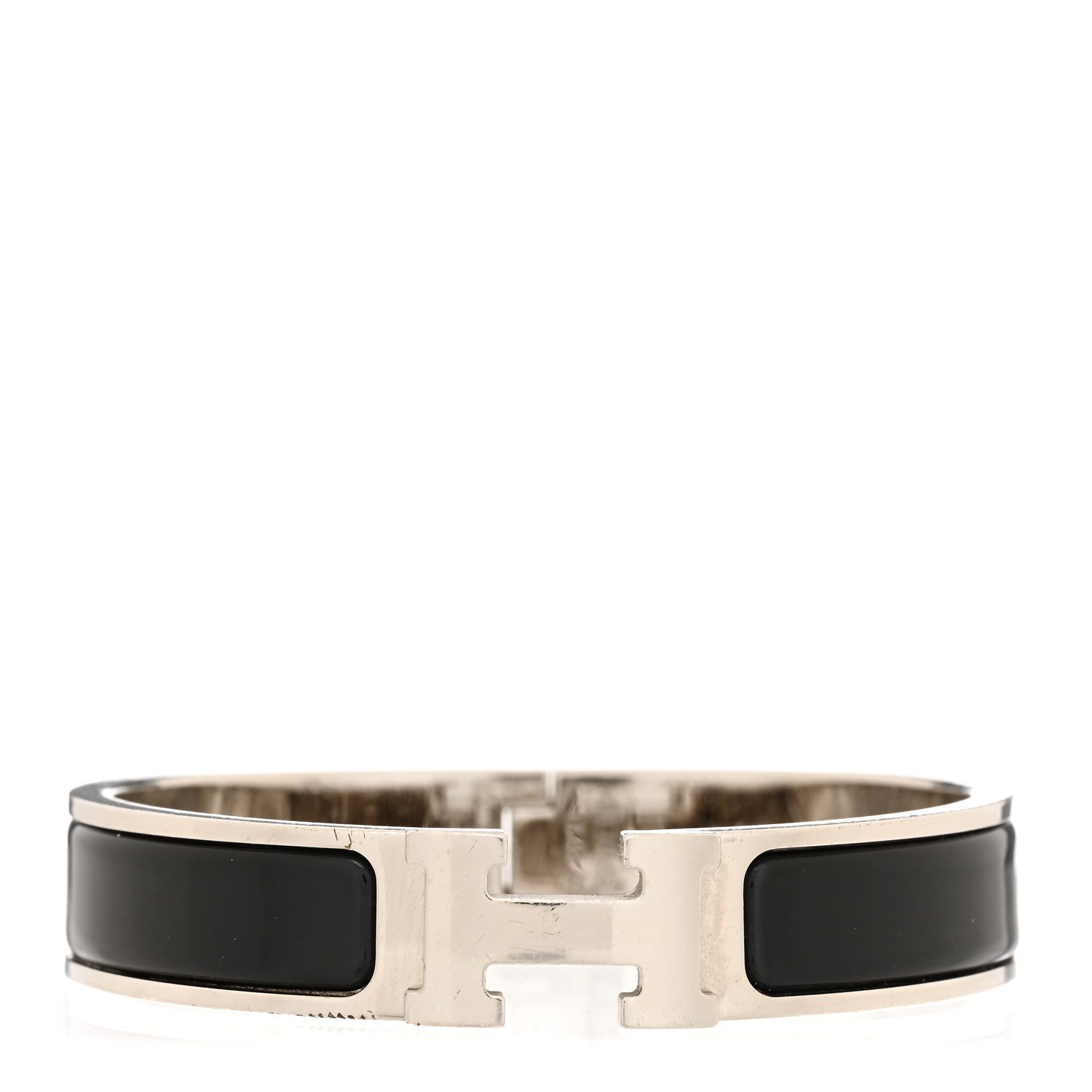 Hermes Enamel Narrow Clic Clac H Bracelet GM Black 1 of 4